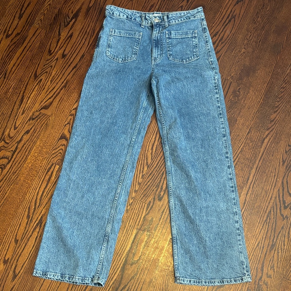 Mango Blue Wide Leg Women's Jeans